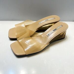 Zara Vinyl mini wedge Sandals Size 38 - US 7.5